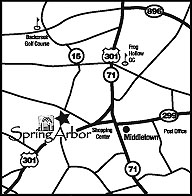 Spring Arbor directions map