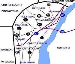 New Castle County Delaware Map