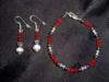 Scarlet Austrian Crystal with Sterling & Hematite